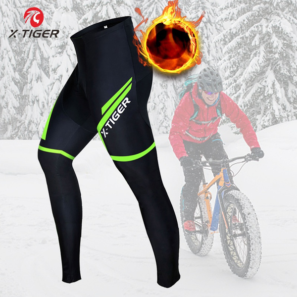 X-TIGER Men's Winter Thermal Bicycle Pants 4D Padded Road Bike Tights  Breathable Cycling Trousers