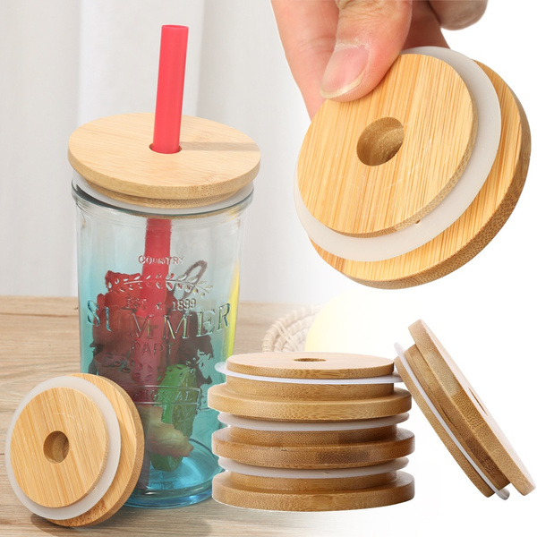 Bamboo Mason Jar Lids with holes – We Fill Good