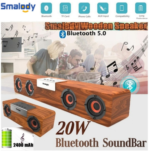 SMALODY 2021 SL-90H Wooden Bluetooth Soundbar Bluetooth 5.0