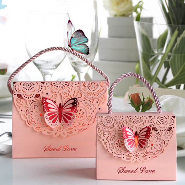 10/50Pcs Hollow Butterfly Laser Cut Sweet Wedding Party Favor Candy Gift Boxes 