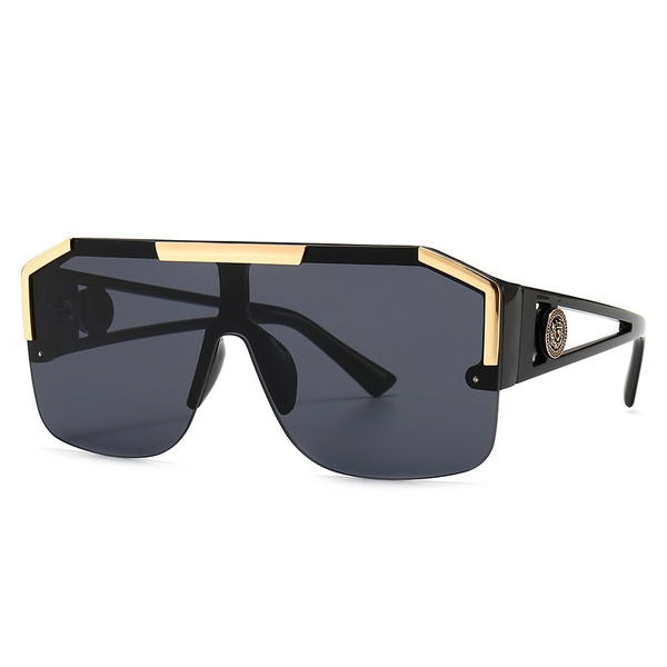 MC Stan Luxury Vintage Gold Frame Rectangular Premium Designer UV400  Protected Sunglasses For Men And Women | Gold Frame Black Lens Unisex  Eyewear