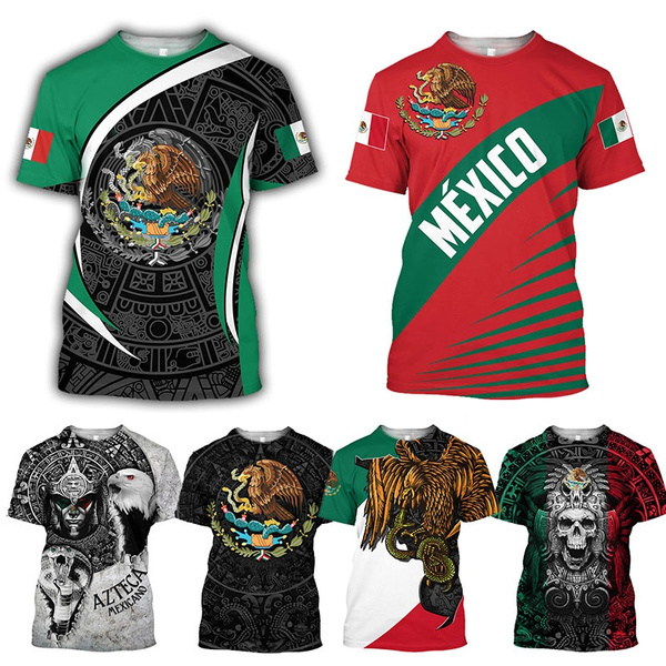 All Over Printed Tee Shirt Mexican Aztec Warrior t Shirt Mexican 3d t Shirt