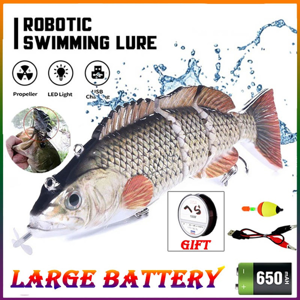 NEW 13CM Robotic Swimming Lures Fishing Auto Electric Lure Bait For 4-Segment  Swimbait USB Rechargeable Fishing Lure