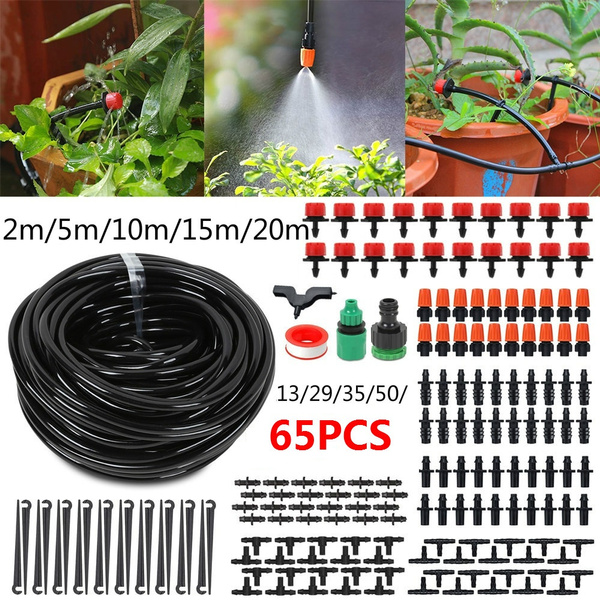 20m DIY Micro Drip Irrigation System Self Watering Garden Hose Kits Accessories 