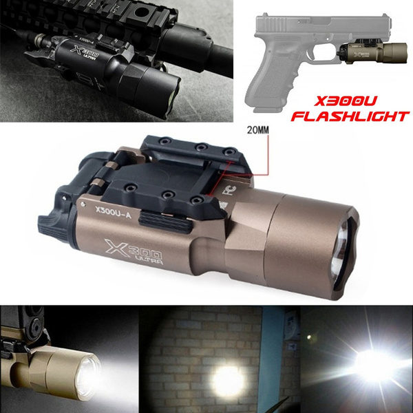 Tactical Flashlight Ultra 600 Lumens Bright LED Torch Light Fit Pistol 