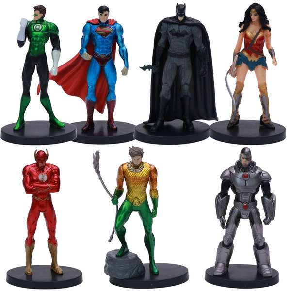 7 PCS Justice League Superman Batman Flash Aquaman DC Universe action Figures 