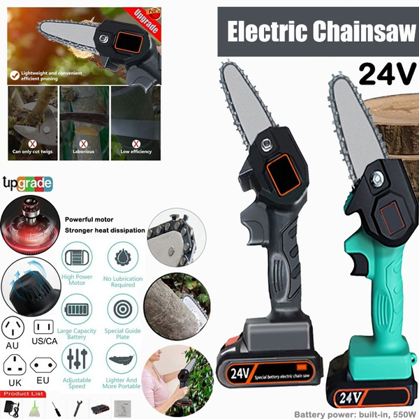 4 Electric Chainsaw Cordless Chain Saw Rechargeable High Power Motor 550W  24V