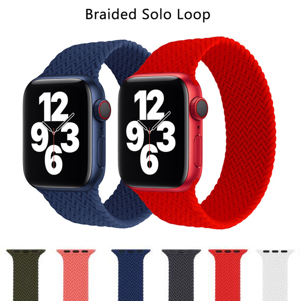Braided Solo Loop Silicone Strap for Apple watch 6 band 44mm 40mm belt bracelet accessories women men wristbands for series SE 5 4 3 38mm 42mm 44 40 mm |