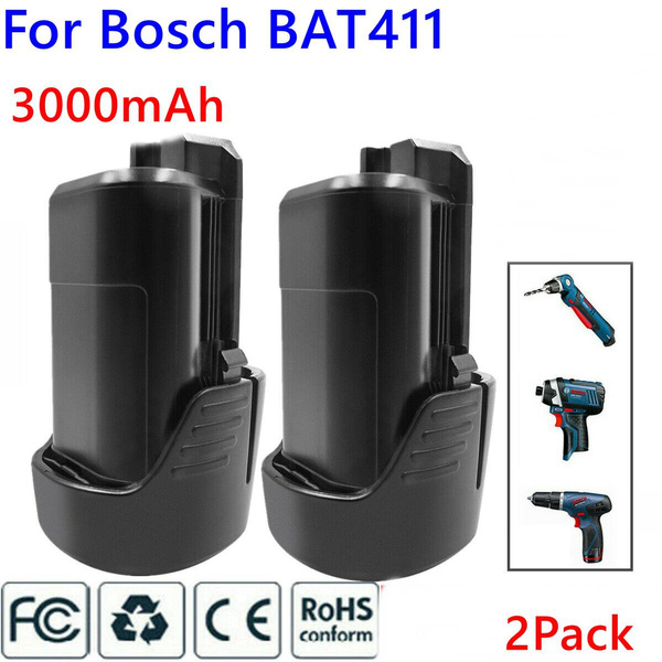 2Pack 3000mAh10.8V 12V Li ion BAT411 Rechargeable Battery for