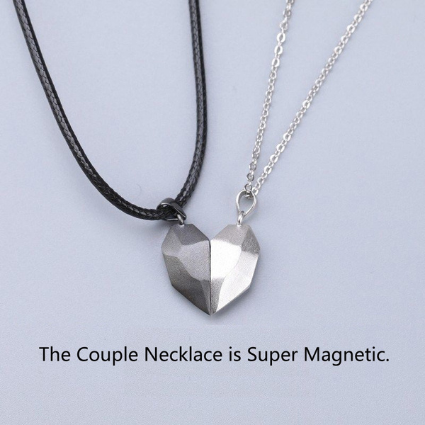 Magnetic Couple Necklaces, Friendship Magnet Necklace/ Heart
