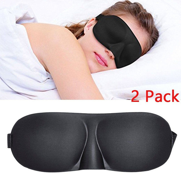 3D Eye Mask Soft Padded Sleep Shade Cover Rest Relax Sleeping Blindfold  Black 