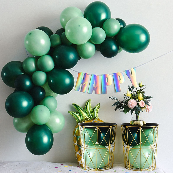 40pcs 12inch Green Tropical Balloon Jungle Safari Birthday Party Decorations Wild One Favors Supplies Wish
