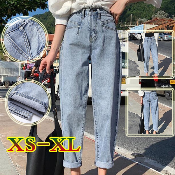 Vintage Blue Jeans Woman High Waist Jeans Plus Size Jean Femme Spring  Summer Mom Jeans Casual Vaqueros Mujer