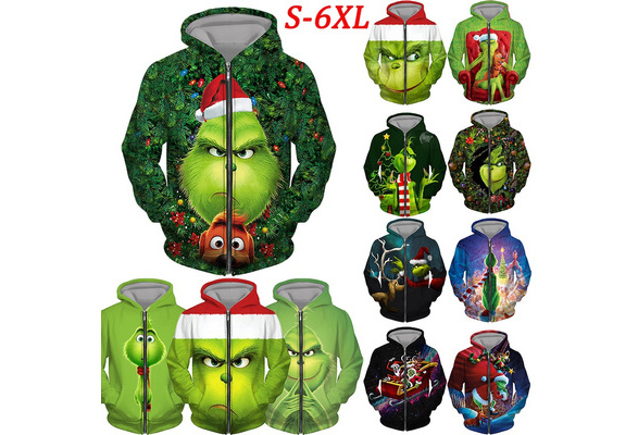 How to The Grinch Stole Christmas 3D Grinch Printed Zipper Hoodies Mens  Casual Hoodie Women Jacket Cosplay 3d Sweatshirt Coat