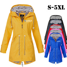 Plus Size, Waterproof, Simple, Coats & Jackets