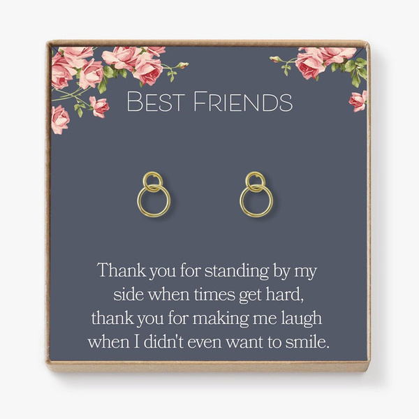 Sterling Silver Friends Are Like Stars You Dont Have To See Them To Know  They Are There Quote Earrings  The Perfect Keepsake Gift
