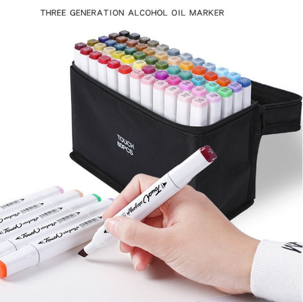 30/40 Color Markers Set Manga Drawing Markers Pen Alcohol Based Sketch Felt- Tip Twin Brush Pen Art Supplies
