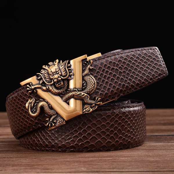Luxury Genuine Leather Belts For Men And Women With Big Buckle