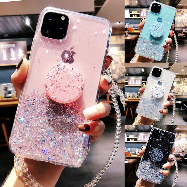 For Iphone 12 12 Pro 12 Mini 12 Pro Max Glitter Sparkle Clear Cover For Iphone 11 Pro Max Xr X 6s 7 8 Slim Case With Stand Holder Phone Cases Wish