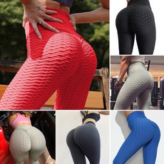 2021 Women's Butt Lift Anti Cellulite Sexy Leggings High Waist Yoga Pants Workout Tummy Control Textured Booty Tights Brazilian Leggings Plus Size