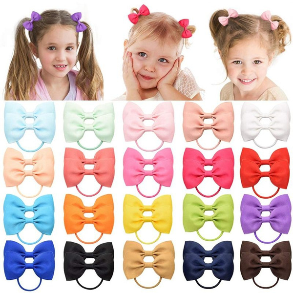 3/6/20 Pieces Boutique Hair Bows 2.75 inch/7 cm Hair Ties for Baby ...