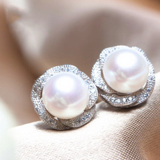DIAMOND, Joyería de pavo reales, Pearl Earrings, Stud Earring