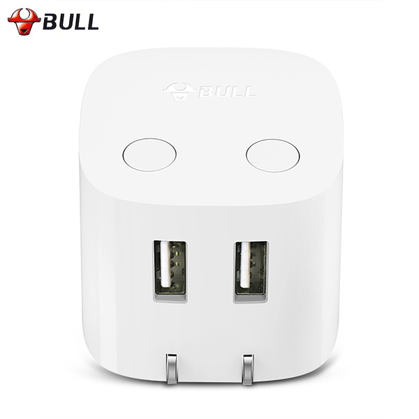 USB Wall Charger, Auto Shut Off Cell Phone Wall Charger with Foldable Plug  12W 2.4A BULL Ultra Compact Dual Port Travel Power Adapter for iPhone  Xs/Max/XR/X/876/Plus, iPad,Samsung S4/S5 and More Schneider Processing