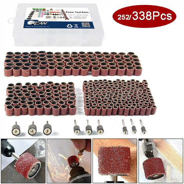 252 PCS Sanding Drum Kit Nail Drill Bits Polished Dremel