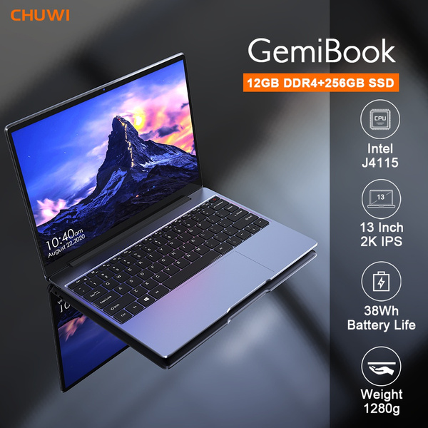 CHUWI 2020 Large Memory Laptop Gemibook 12GB &256GB SSD Intel Celeron J4115 Windows 10 OS 13" 2K