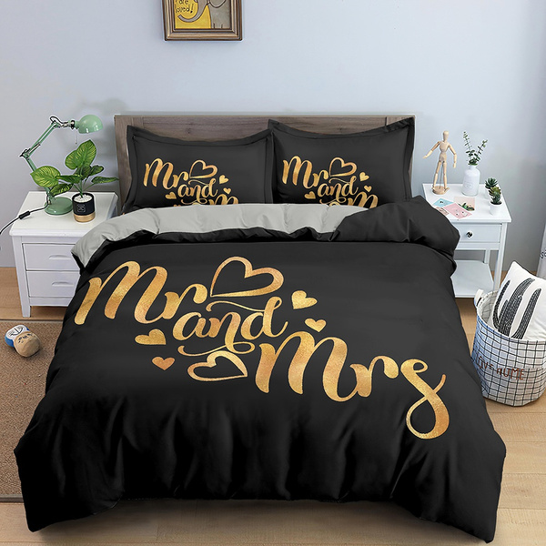 Mr and Mrs Bedding Set Duvet Cover Set 