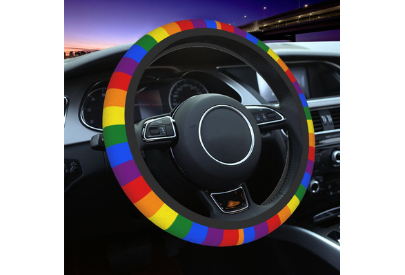 Colorful Rainbow Steering Wheel Cover Car Accessories Cute for