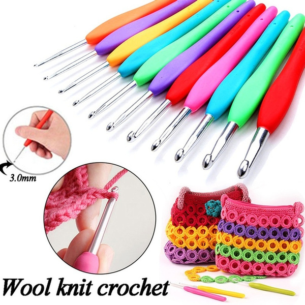 Crochet Hooks Soft Grip Handles Knitting Sewing Needles DIY Knitwear  Handicrafts