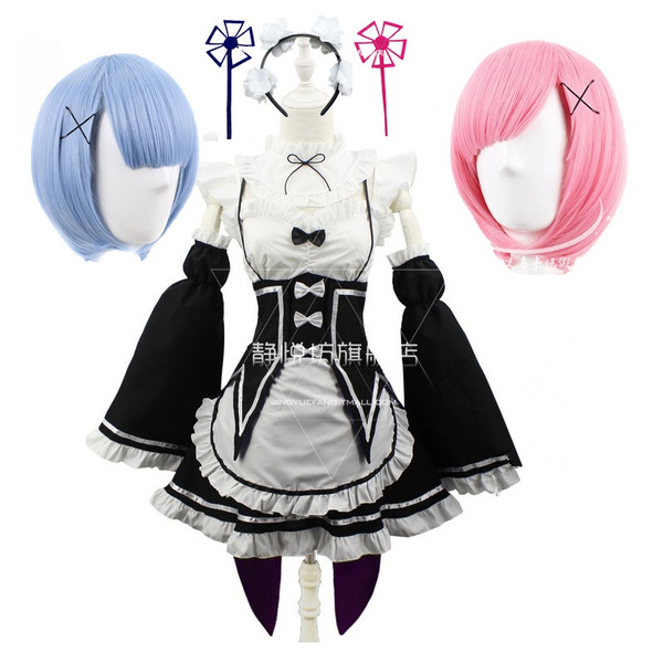 Anime Re: Zero kara Hajimeru Isekai Seikatsu Rem Ram Cosplay Costume Maid  Dress