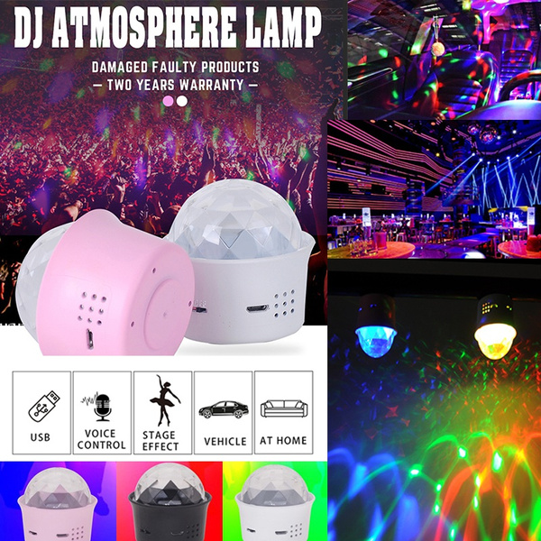 3W Mini USB LED Voice Activated Crystal Magic Ball Mini LED Ball Car ...