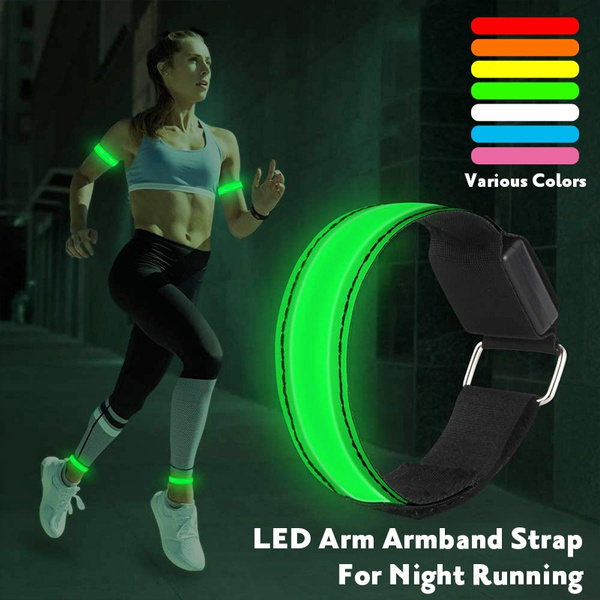 Reflective Safety Belt Arm Strap Night Outdoor Cycling Running LED Armband Light 