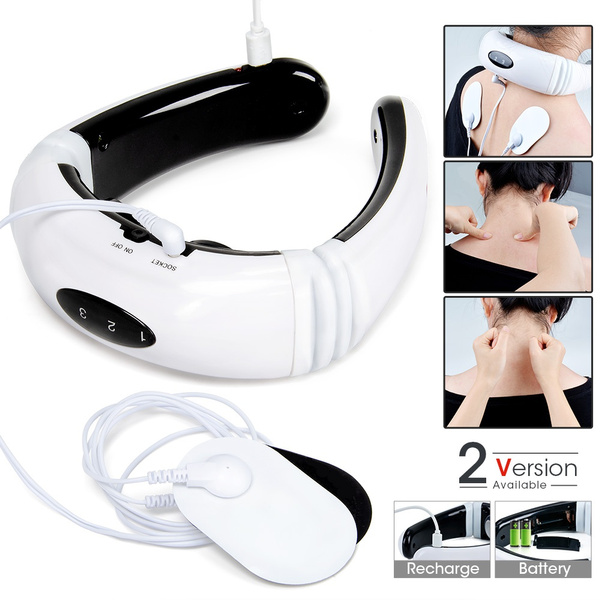 Electric pulse back and neck massager far infrared heating pain relief