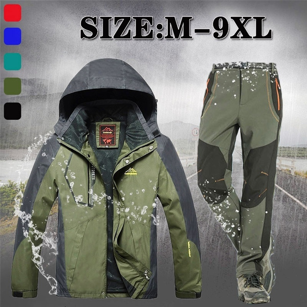 Men Winter Waterproof Jackets or Pants Fleece Warm Plus Size