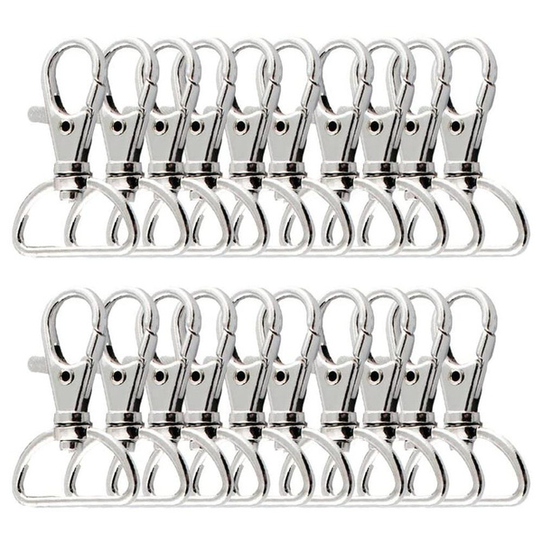 20PCS Key Chain Clip Hook D Ring Clip Keychain Lanyard Swivel Snap Hooks  Clip on Key Ring for Crafts and Purse Hardware