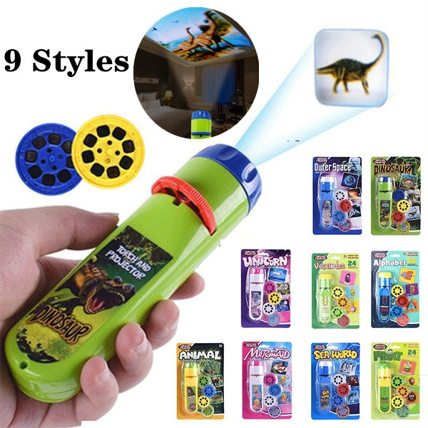 2020 Projection Flashlight Kids Projector Light Cute Cartoon Toy Animal ...