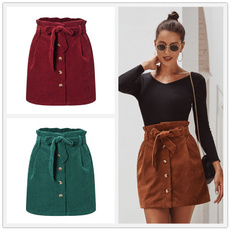 pencil skirt, high waist, Corduroy, Winter