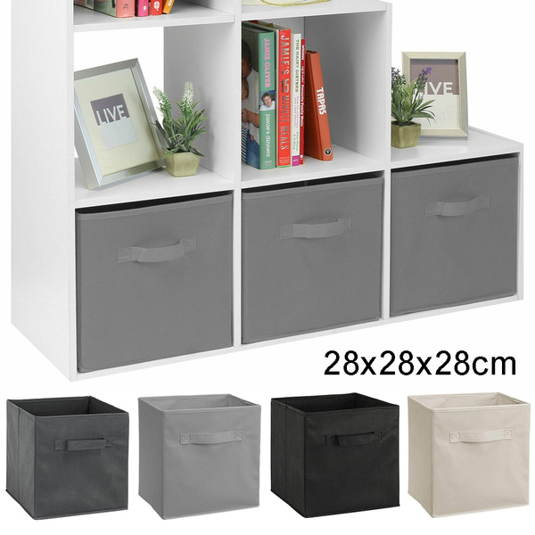Folding Square Storage Utility Box Fabric Cube Drawer Organizer Cloth