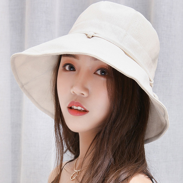 Womens Summer Flap Cover Cap Cotton UPF 50+ Sun Shade Hat with