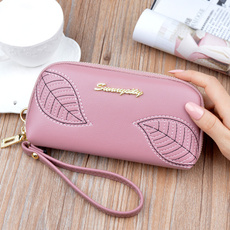 womenlongwallet, leather wallet, leaf, women purse