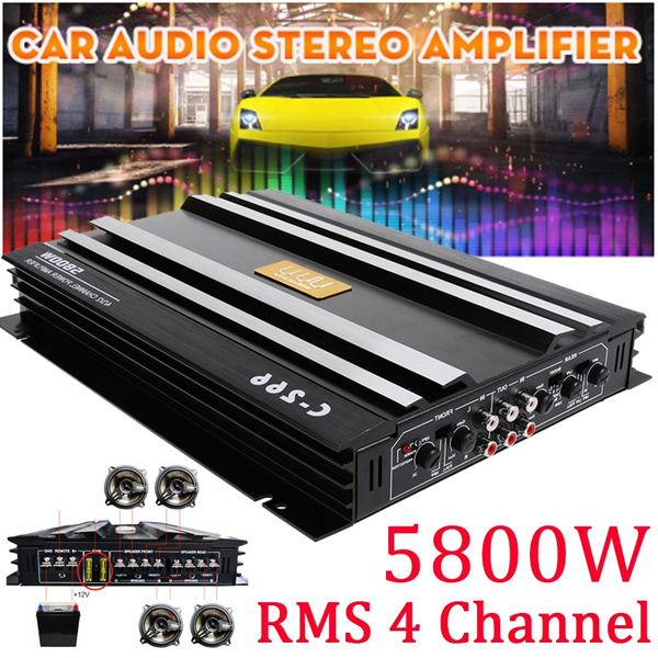 5800W Power Amplifier Car Audio Stereo Power Amplifier C-266 RMS 4 Channel  Powerful Car Amplifier Audio Power Stereo Amp 4Ohm