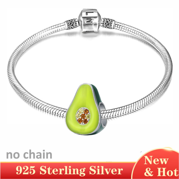 Mexican Avocado Charm Beads 925 Sterling Silver Avocado Charms Fit European  Snake Chain Bracelets DIY Aguacate Charm