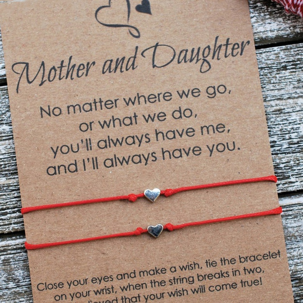 EIGSO Mother Daughter Bracelet Mom and Daughter Jewelry Gift Maybe in Distance But Never Truly Part Mothers Day