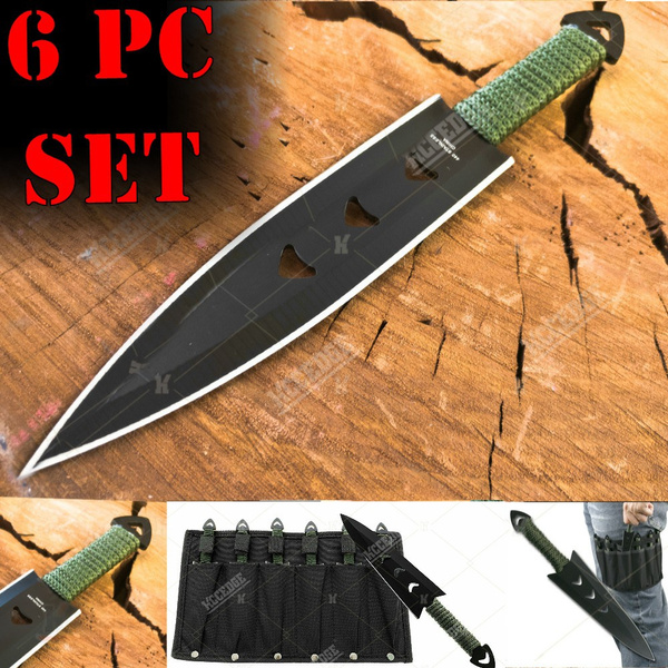 2 SET of 6PC Outdoor Ninja Knife Set w/ Leg Sheath