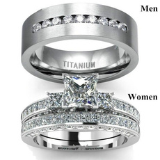 Sterling, Steel, DIAMOND, wedding ring
