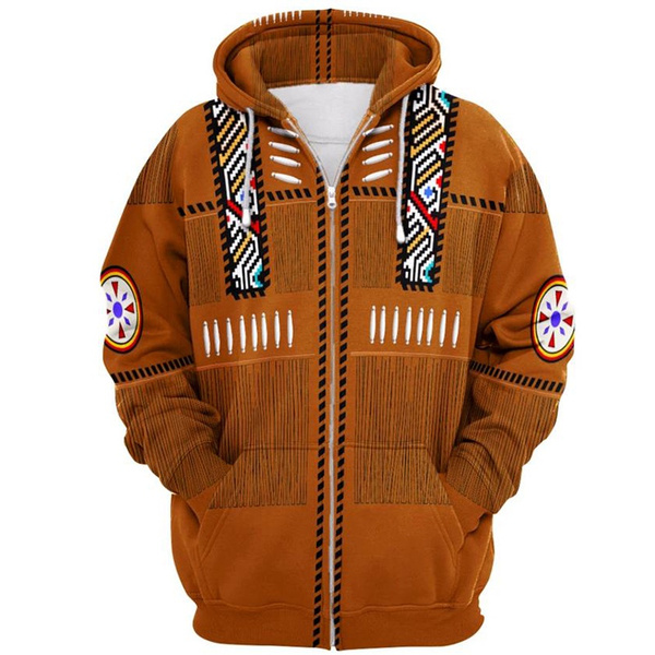 New funny Hoodies Zipper men women Native American Indian style 3D printed Hoodie Zip up Jacket Coat Costume Tops Pullover T028