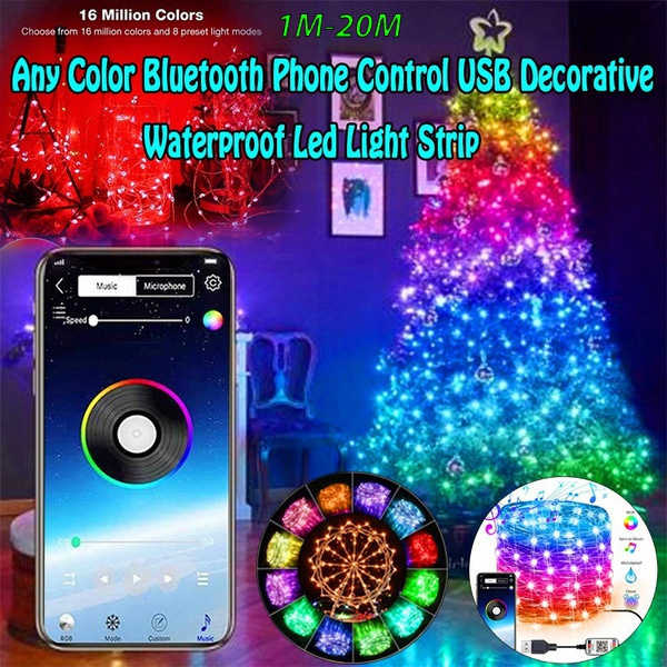 10m/20m Usb Christmas Tree Led String Lights With Smart Bluetooth